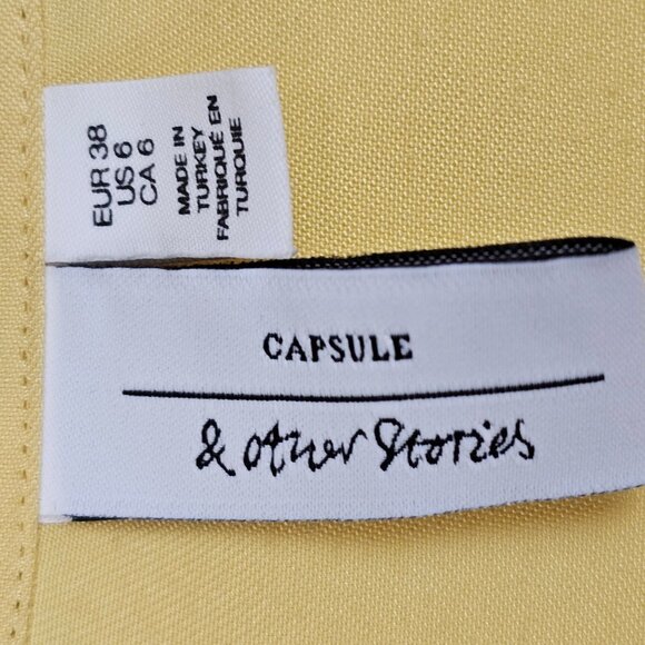 Boho Western Cowgirl Romantic VTG Inspo Eyelet Lace Top Yellow & Other Stories 6 - Picture 9 of 15